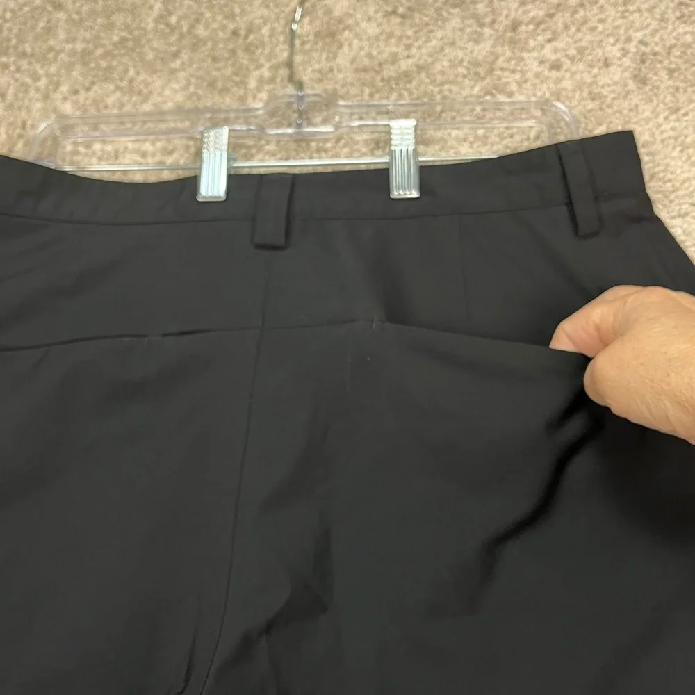 Adidas Shorts Mens 32 10 Black Flat Front Performance Activewear Golf 3 Stripes - Picture 4 of 9